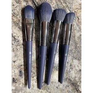 Hemkgo 16 Pieces Blue Professional Makeup Brushes Set With Cosmetic Bag